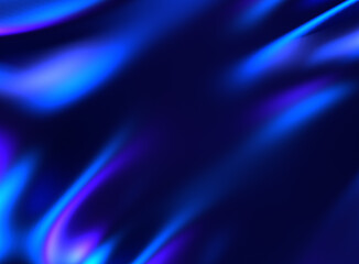 Fundo azul 3d holográfico. Futuristica, colorido líquido. Fundo reluzente neon azul translúcido com aspecto brilhante. Elemento gráfico desgin. - obrazy, fototapety, plakaty