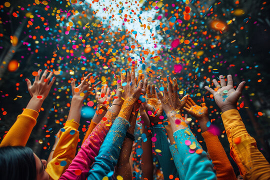 A company-wide celebration to recognize employee achievements and milestones, reinforcing a positive and rewarding work environment. Top view