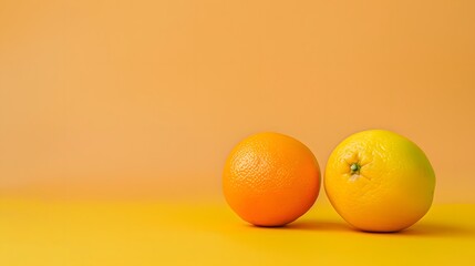 Orange and Yellow Citrus Fruits on Vibrant Orange Background