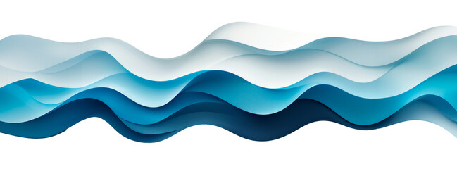 Abstract blue waves design with flowing texture isolated on transparent background png