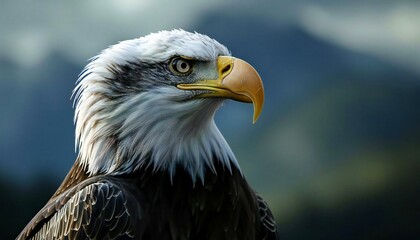 Obraz premium A close-up picture of a bald eagle, a splendid raptor