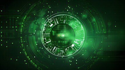 Obraz premium green Abstract technology background circles digital hi-tech technology design background. concept innovation. vector illustration
