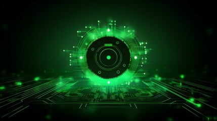Obraz premium green Abstract technology background circles digital hi-tech technology design background. concept innovation. vector illustration