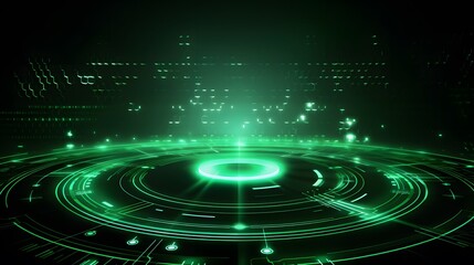 
green Abstract technology background circles digital hi-tech technology design background. concept innovation. vector illustration