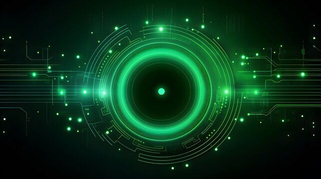 green Abstract technology background circles digital hi-tech technology design background. concept innovation. vector illustration