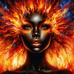 Fiery Visage: Embers of Expression