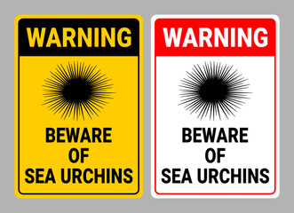 Beware of Sea Urchins Sign Set