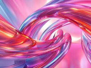 Create a seamless 3D animation of a glowing pink and blue vortex tunnel
