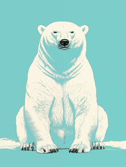 Obraz premium there is a polar bear sitting on the ground with its eyes closed