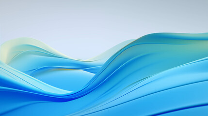 abstract blue and green waves on a light gray background