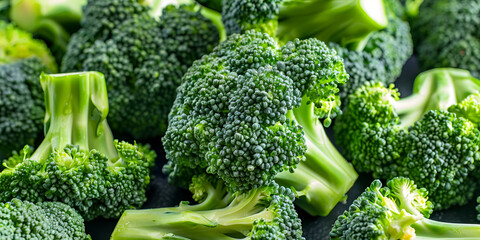 Natural background of broccoli cabbage Full frame Quality product, food Healthy eating Close-up.
