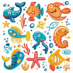 Obraz premium a close up of a group of fish with different colors