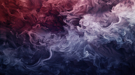 Wisps of smoke in a deep burgundy and navy, swirling together to form an abstract depiction of a stormy ocean.