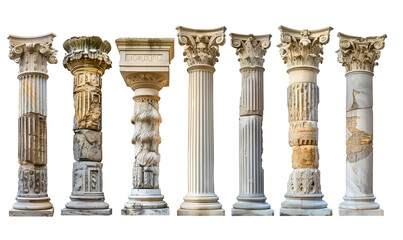 Line of White Pillars in Close Proximity.