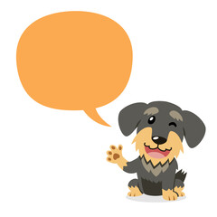 Vector cartoon character cute dog with speech bubble for design.