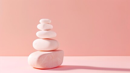 A stack. The background is a soft peachy pink, radiating positivity and inspiration, with room for text