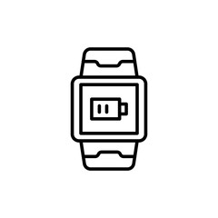 Smartwatch outline icons, minimalist vector illustration ,simple transparent graphic element .Isolated on white background