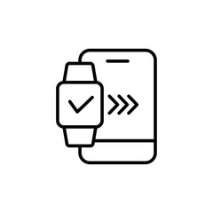 Smartwatch outline icons, minimalist vector illustration ,simple transparent graphic element .Isolated on white background