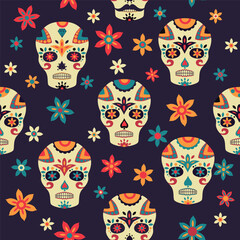 Seamless pattern Day of Dead.