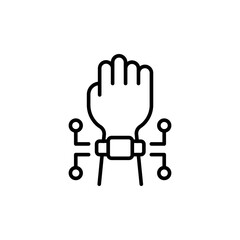Smartwatch outline icons, minimalist vector illustration ,simple transparent graphic element .Isolated on white background