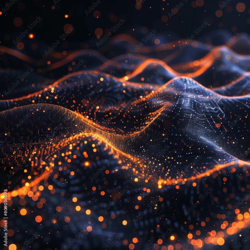 Poster digital technology shapes and lines create a captivating mesh background.