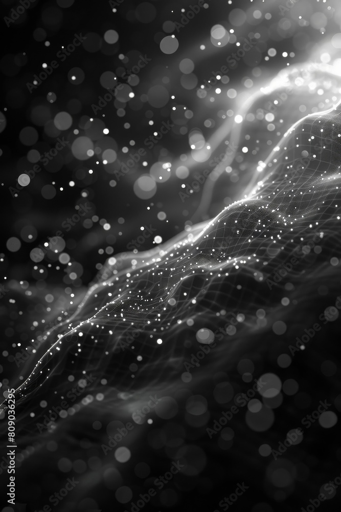 Poster abstract wireframe design with glowing plexus effect. modern digital artwork.