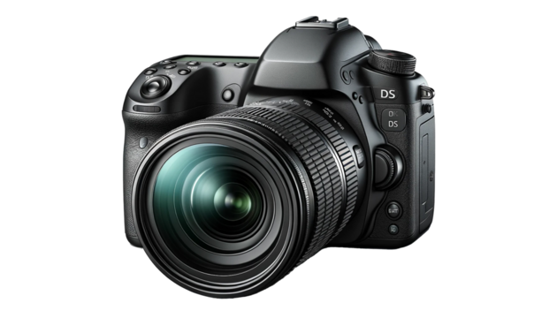 DSLR camera isolated on white background
