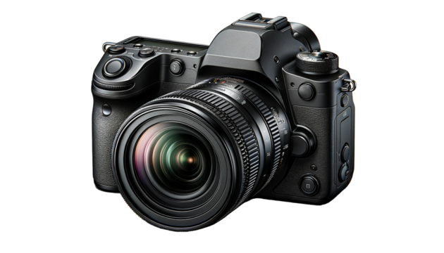 DSLR camera isolated on white background
