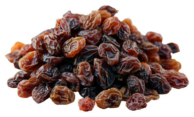 Obraz premium Heap of mixed raisins isolated on transparent background png