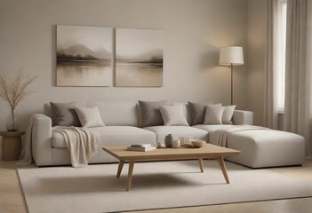 House furniture design: modern living room. 3D rendering