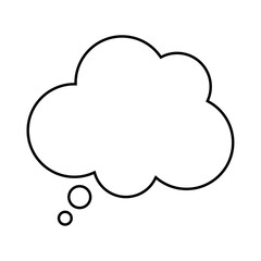 Thought bubble line icon. Speech or think bubble, empty communication cloud. Set of design elements.