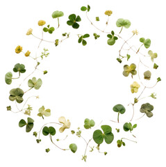 PNG Real pressed clovers flower circle plant