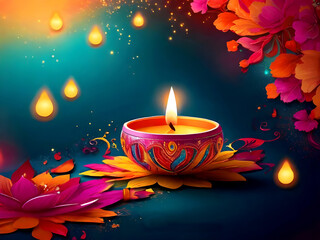 Happy Diwali Festival And Beautiful abstract background.