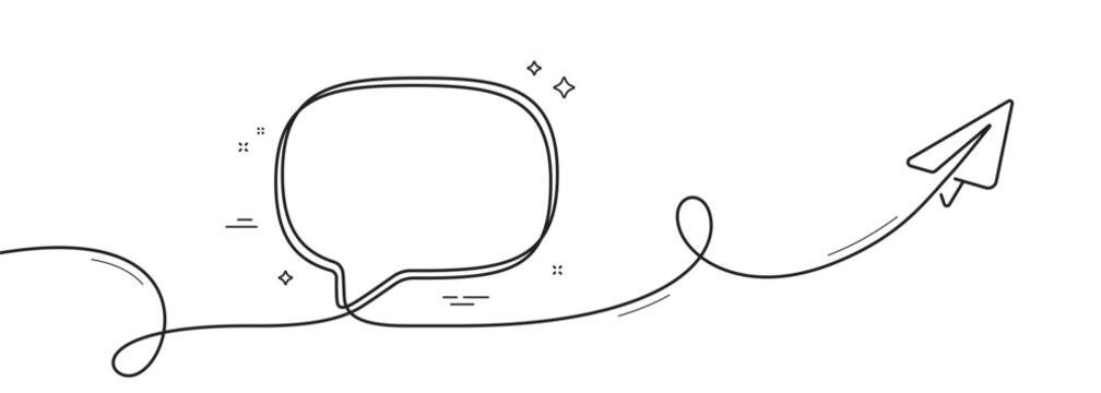 recommend clip art: Paper plane travel route. Abstract continuous line journey path, plane location, travel destination. Business startup journey trip. Speech bubble with flight route and paper plane. Vector