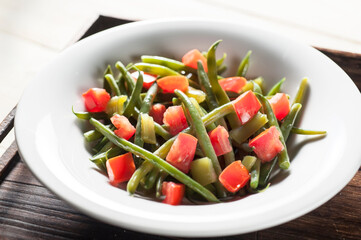 Provencal style green bean salad front view