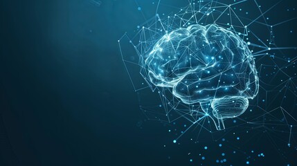 Minimalist brain background stock photo for AI in education presentation. Conceptual illustration.