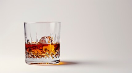glass with whiskey on white background in high resolution and high quality. concept drinks,alcohol,background,glass