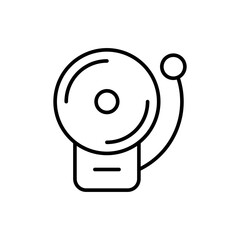 Alarm bell outline icons, minimalist vector illustration ,simple transparent graphic element .Isolated on white background