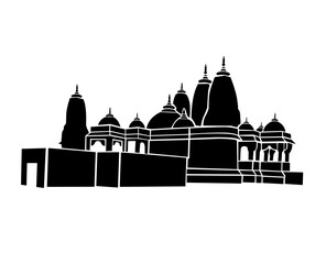 Swaminarayan temple in Daman vector icon. Swaminarayan is a Hindu Lord.