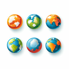 a set of vector logos of the globe on a white background,generate ai