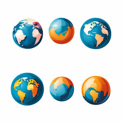 a set of vector logos of the globe on a white background,generate ai