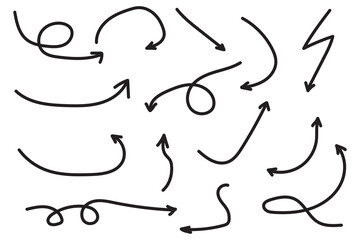 Hand drawn arrow mark icons vector