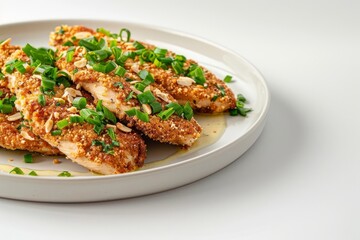 Savory Almond-Crusted Chicken with Creamy Scallion Sauce