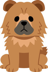 Cartoon character chow chow dog for design.