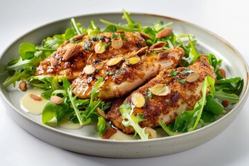 Almond Crusted Chicken with Mesclun Salad Greens
