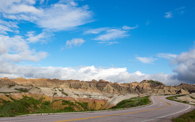 Hiway through Badlands National Park