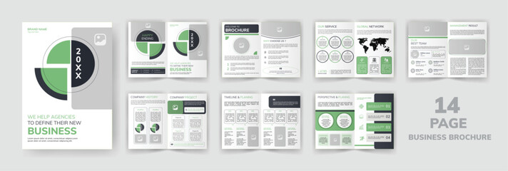 Abstract Company Profile Brochure Template. Bifold Corporate Brochure Layout