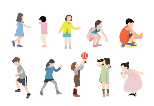 Coloured Illustration for Children Playing