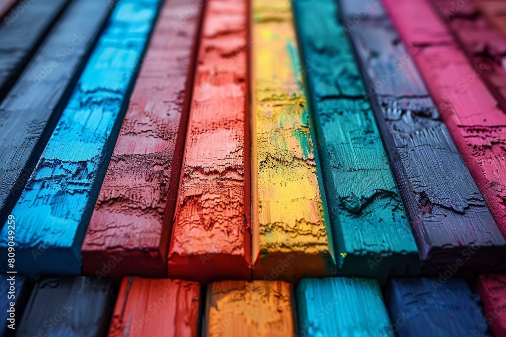 Poster an artistic image displaying a vibrant range of textured oil paint strokes in various colors on a ca