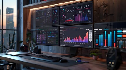 Sophisticated Data Analytics Dashboard with Powered Visualizations and Sleek Modern Interface
